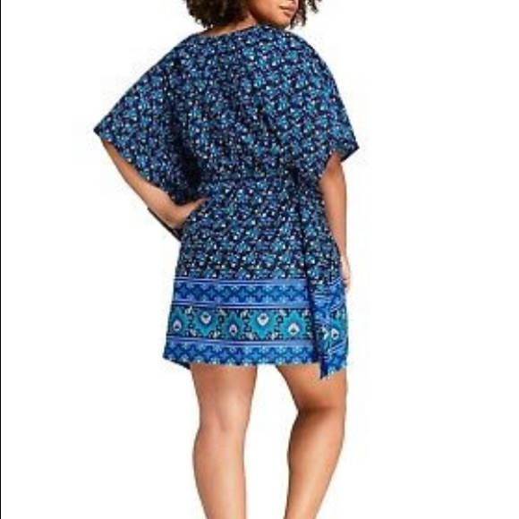 Lands’ End Kaftan Swim Cover-up sz M (10-12) NWOT - Picture 2 of 12